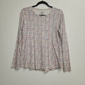 Orvis Womens Perfect Tee Medium Long Sleeve Patterned Top 4010